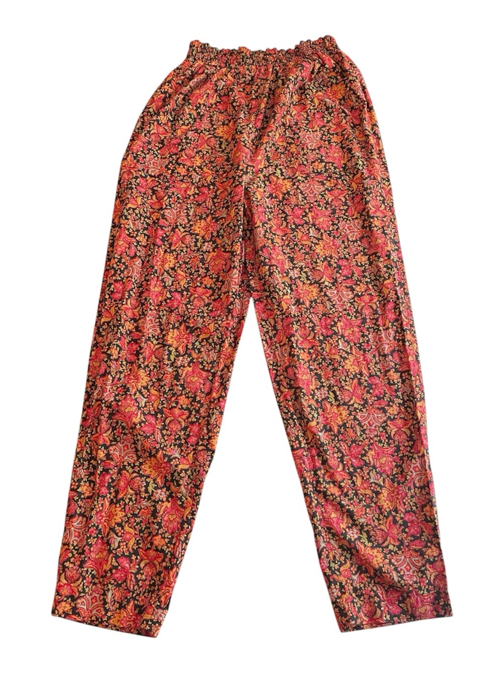 VTG 90s Laura Ashley Floral Paisley Cotton Pants Great Britain Relaxed Pockets M
